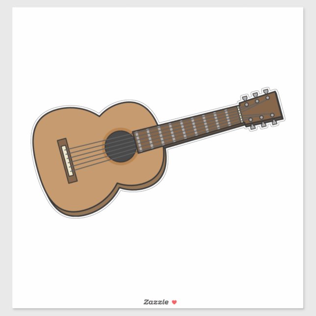 Gitarre-Cartoon Aufkleber (Blatt)