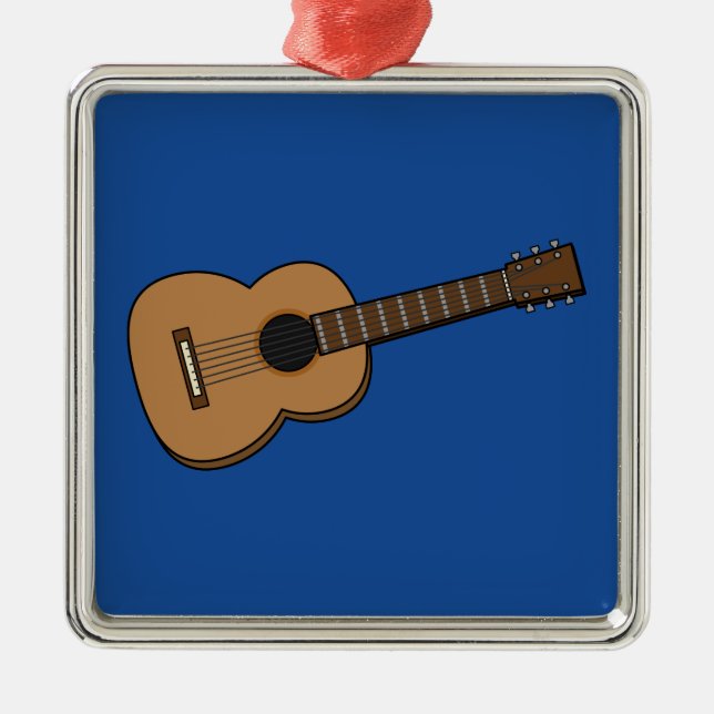 Gitarre-Cartoon Ornament Aus Metall (Vorne)