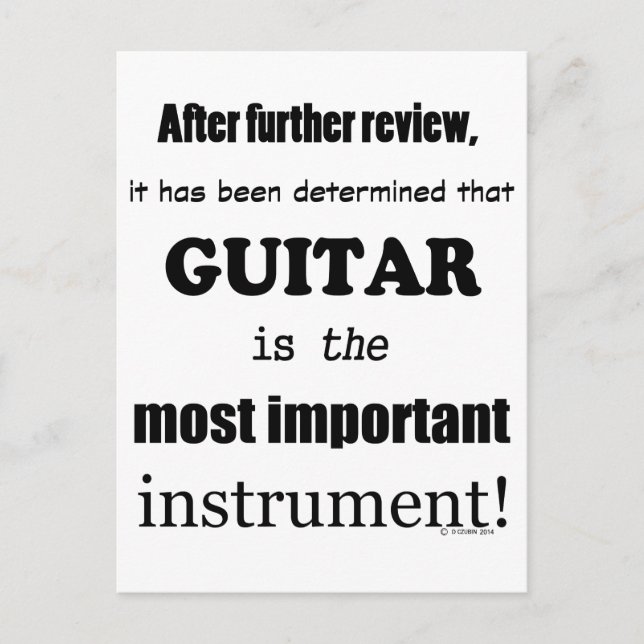 Gitarre das wichtigste Instrument Postkarte (Vorderseite)