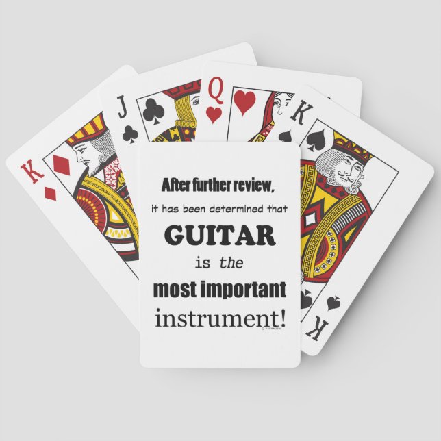 Gitarre das wichtigste Instrument Spielkarten (Rückseite)