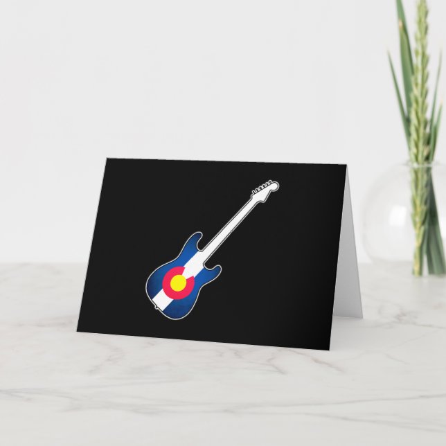 Gitarre der Colorado-Flagge Blankokarte Karte (Vorderseite)