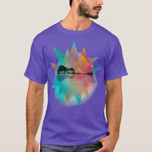 Gitarre der farbenfrohen geometrischen Natur T-Shirt