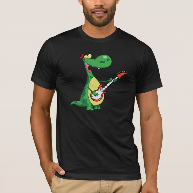 Gitarre, die den T - Shirt der Dinosaurier-Männer (Vorderseite)