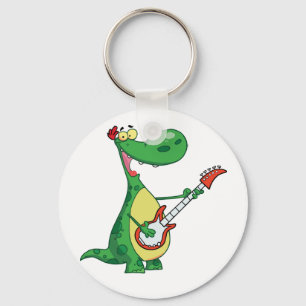 Gitarre, die Dinosaurier-Schlüsselanhänger spiel Schlüsselanhänger