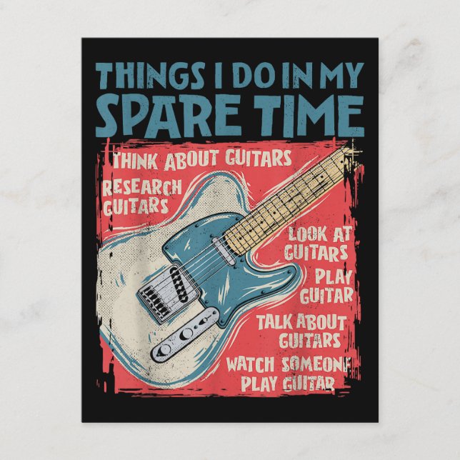 Gitarre Dinge, die ich in meiner Freizeit lustige  Begleitkarte (Vorderseite)