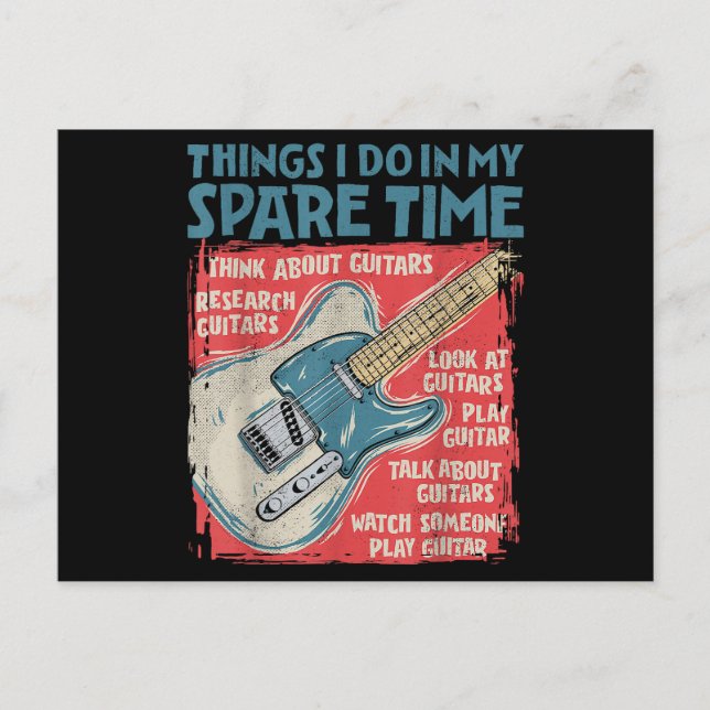 Gitarre Dinge, die ich in meiner Freizeit lustige  Postkarte (Vorderseite)