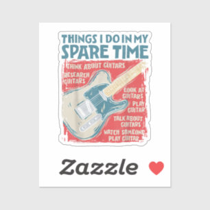 Gitarre Dinge, die ich in meiner Freizeit mache Lu Aufkleber