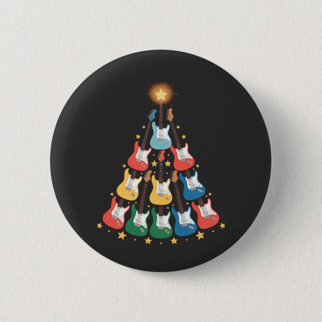 Gitarre Electric Music Instruments Weihnachtsbaum Button (Vorderseite)