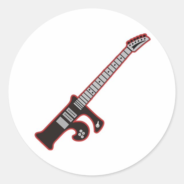 Gitarre F Runder Aufkleber (Vorderseite)