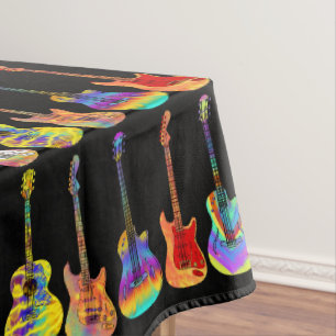 Gitarre farbenfrohes Musikmuster Tischdecke