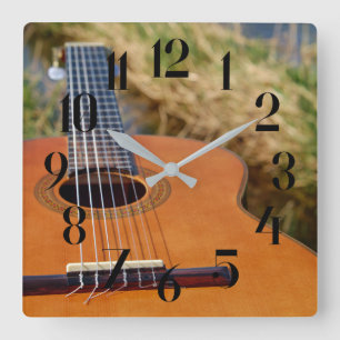 Gitarre / Foto eines Musikinstruments Quadratische Wanduhr