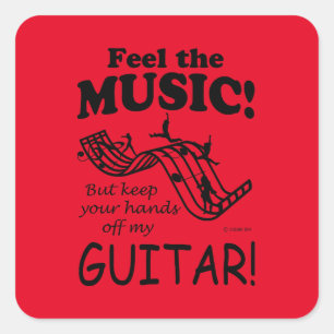 Gitarre fühlt sich wie der Aufkleber auf dem Musik
