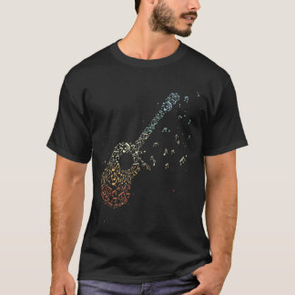 Gitarre gibt Men Musiknotens Gitarrist Musi T-Shirt