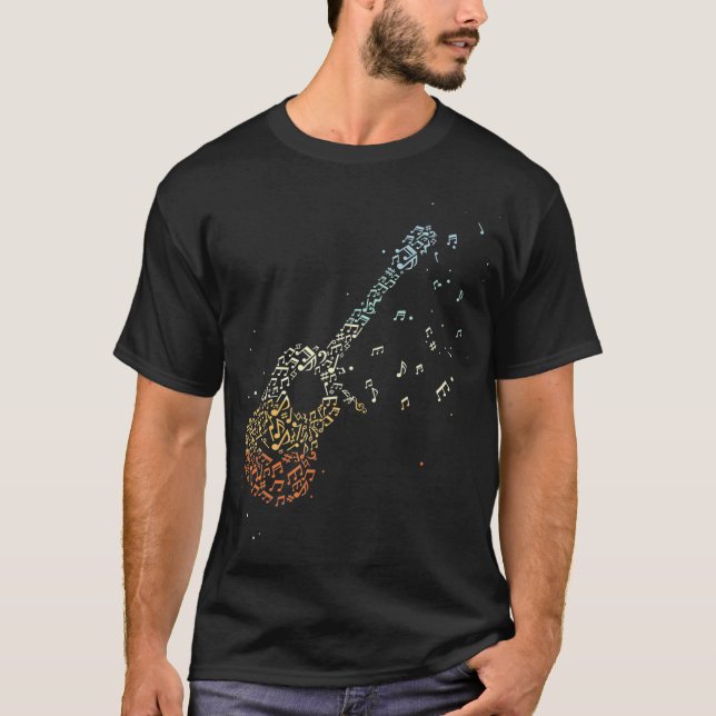 Gitarre Gifts Men Musiknotens Gitarrist Musiker Mu T-Shirt (Vorderseite)