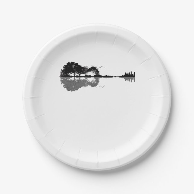 Gitarre-Gitarre-Natur Est Musik Bass Gitarrist Pappteller (Vorderseite)
