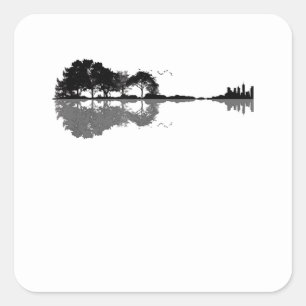 Gitarre-Gitarre-Natur Est Musik Bass Gitarrist Quadratischer Aufkleber