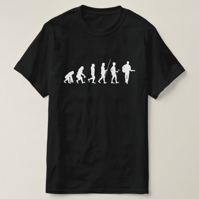 Gitarre Gitarrist Evolution weiss T-Shirt (Design vorne)