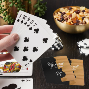 Gitarre halb schwarz Name der handgeschriebenen Spielkarten