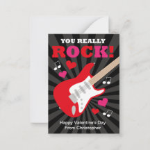 Gitarre im Klassenzimmer Valentine Karten für Kind