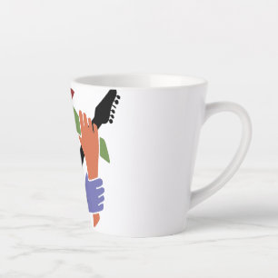 Gitarre in der Hand Latte Tasse