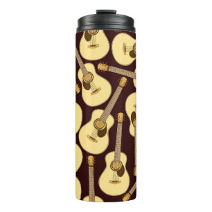 Gitarre in Handschrift nahtlos Thermosbecher