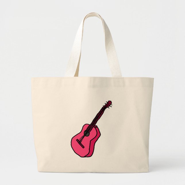Gitarre in pink jumbo stoffbeutel (Vorne)