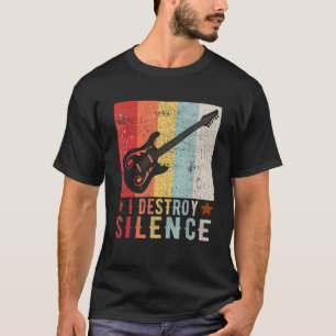 Gitarre Instrument I Destroy Silence weiß 1 T-Shirt