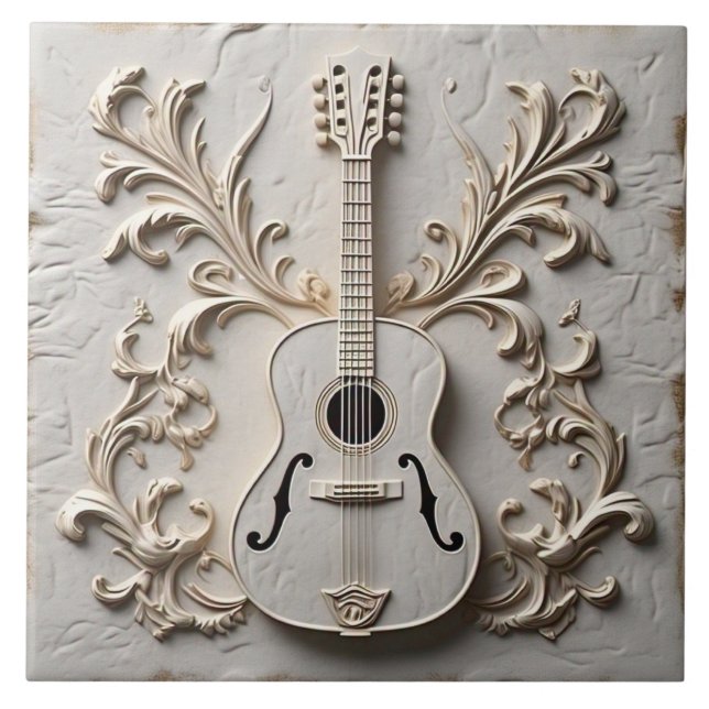 Gitarre Keramik Tile Fliese (Vorderseite)