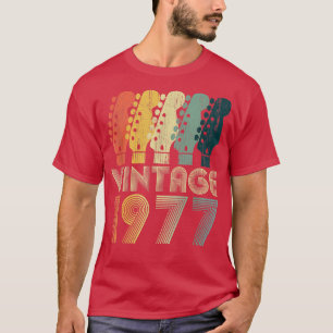 Gitarre Lover 45 Jahre Alte Geschenke Vintag 1977  T-Shirt