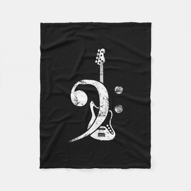 Gitarre Lover| Bass Clef Bass Gitarre Fleecedecke (Vorderseite)