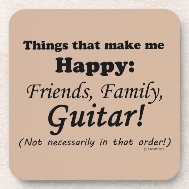 Gitarre macht mich glücklich getränkeuntersetzer (Vorderseite)