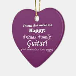 Gitarre macht mich glücklich keramik ornament