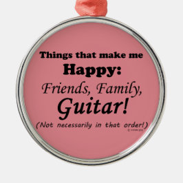 Gitarre macht mich glücklich silbernes ornament