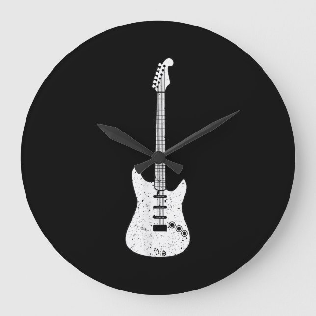 Gitarre Med Gitarrist Musiker Spieler Große Wanduhr (Vorderseite)