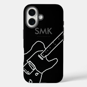 Gitarre mit Name Black iPhone 16 Hülle