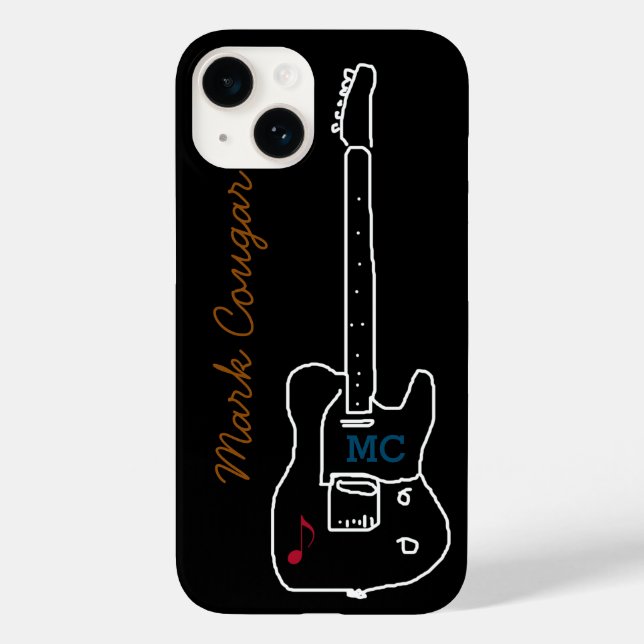 Gitarre mit Namen Case-Mate iPhone 14 Hülle (Rückseite)