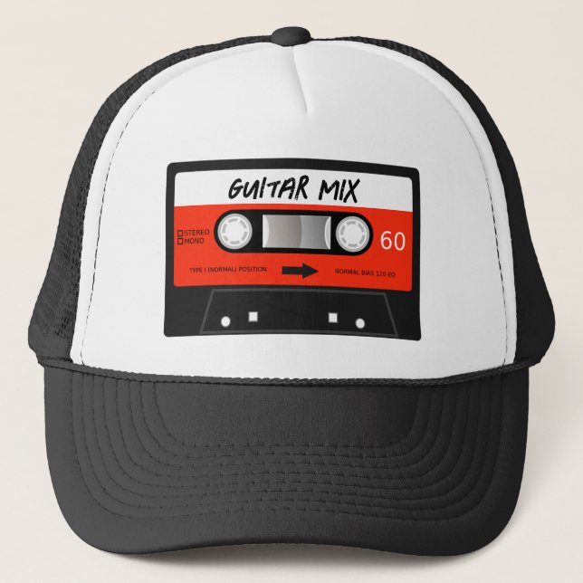 Gitarre Mixtape Retro Rotes Vintages Kassettenband Truckerkappe (Vorderseite)