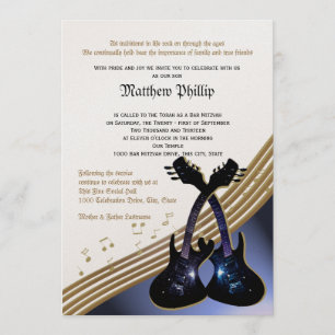 Gitarre Music Bar Mitzvah Einladung