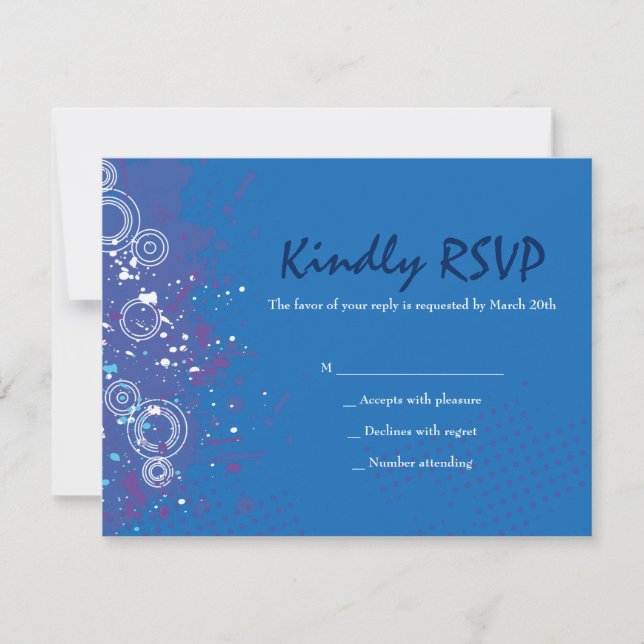 Gitarre Musical Bar Bat Mitzvah Reply RSVP Karte (Vorderseite)