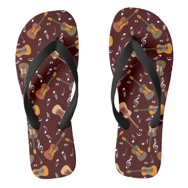 Gitarre Musiknoten Muster Flip Flops (Fußbett)