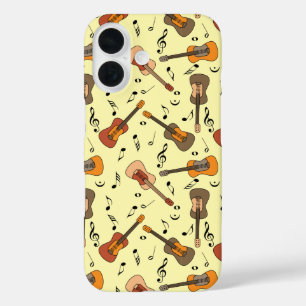 Gitarre Musiknoten Muster iPhone 16 Hülle