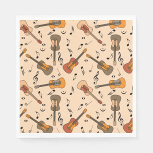 Gitarre Musiknoten Muster Serviette