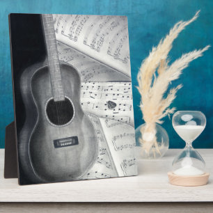 Gitarre & Notenpalette Fotoplatte