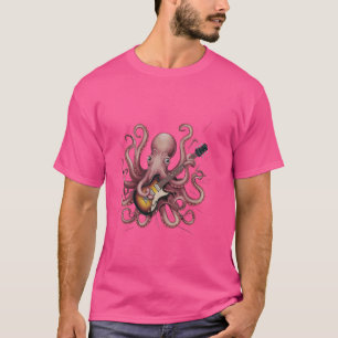 Gitarre Octopus Novelty Rock Music Band Konzert Sp T-Shirt