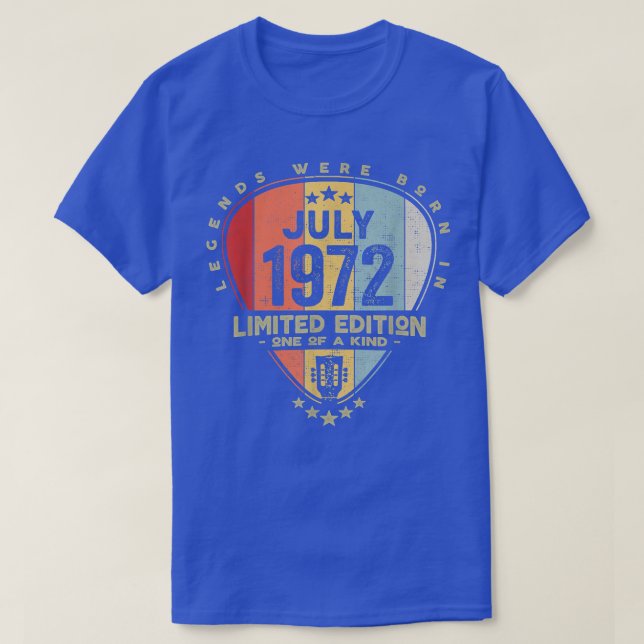 Gitarre PickLegends waren im Juli 1972 Geboren T-Shirt (Design vorne)