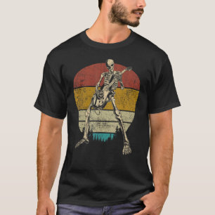 Gitarre Retro Skeleton spielt Gitarre T-Shirt