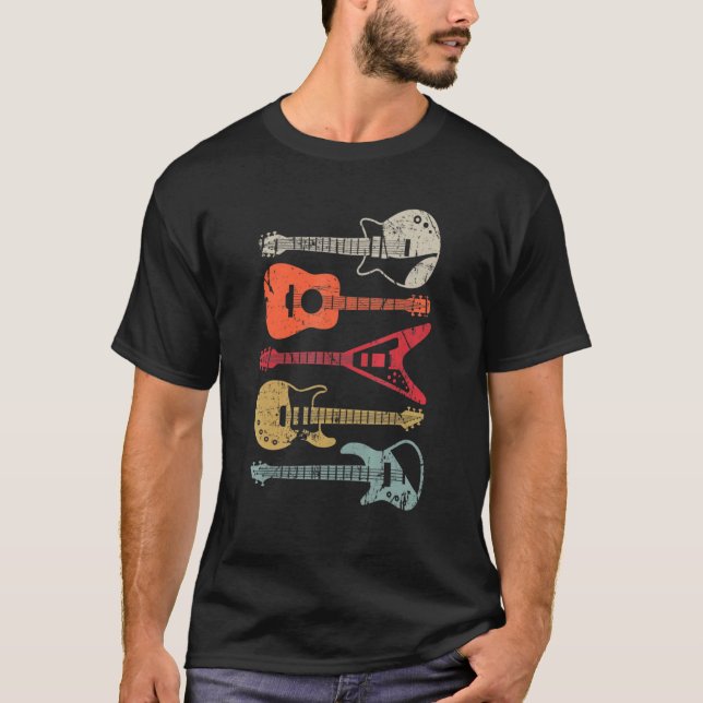 Gitarre Retro Stil für Gitarrist T-Shirt (Vorderseite)