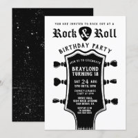 Gitarre Rock'n'Roll Birthday Einladung