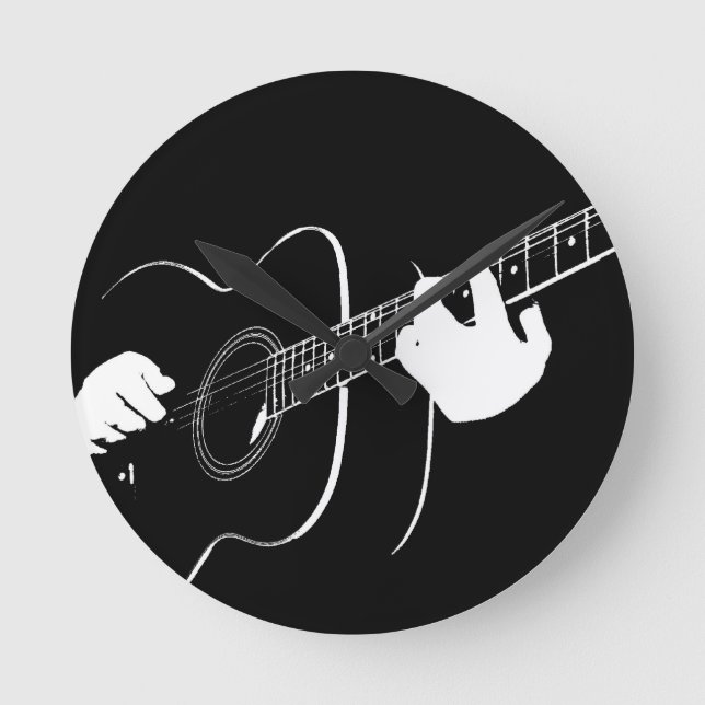 Gitarre Runde Wanduhr (Vorderseite)