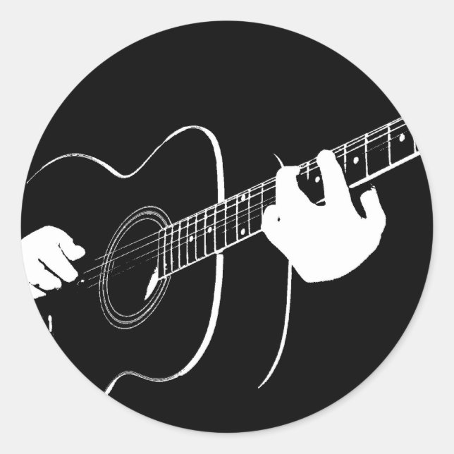 Gitarre Runder Aufkleber (Vorderseite)